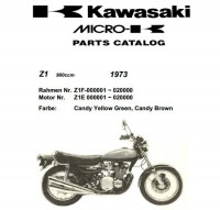 MANUAL PEÇAS KAWASAKI Z1 - ANO 1973 - EM INGLÊS